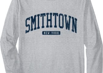 Smithtown New York NY College University Style Blue Long Sleeve T-Shirt