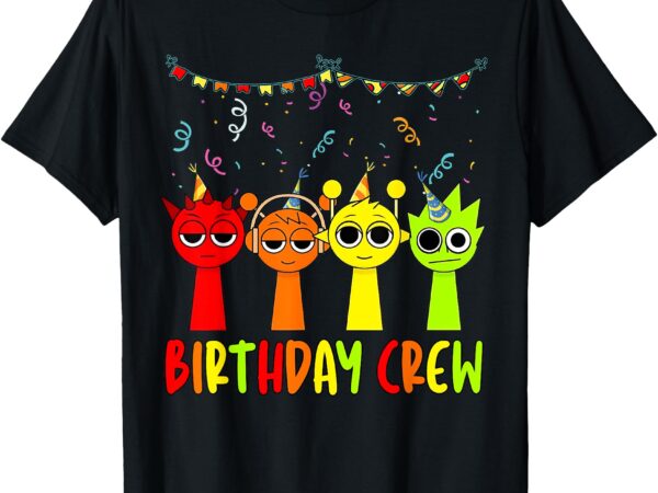 Sprunki birthday crew tshirt party birthday boys decoration t-shirt