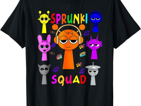 Sprunki squad funny sprunki team sprunki game for kids t-shirt