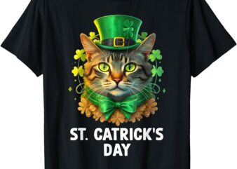 St Patricks Catricks Day Cats Saint Pattys Women Girls Kids T-Shirt