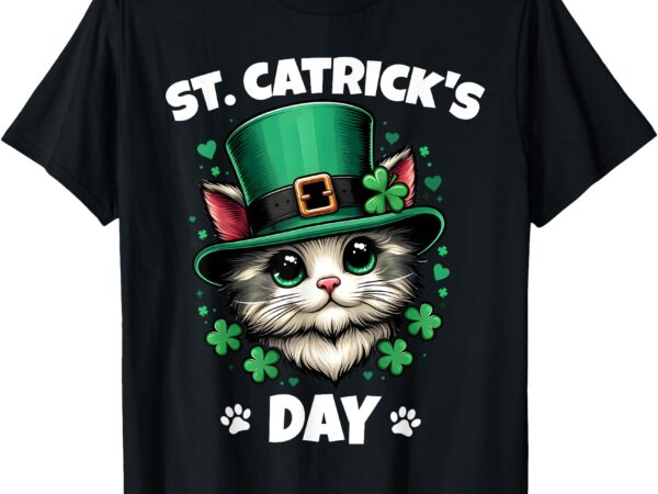 St patricks catricks day cute irish cat saint pattys kids t-shirt