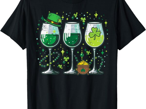 St patricks day clover coins glasses saint pattys mom women t-shirt