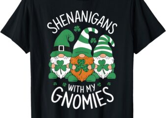 St Patricks Day Lucky Shamrock Leopard Gnomes Irish Gifts T-Shirt