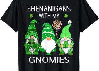 St Patricks Day Lucky Shamrock Leopard Gnomes Irish Women T-Shirt