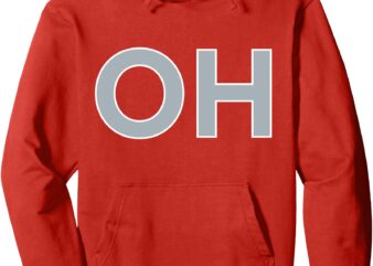 State of Ohio OH-IO Big Print Grey White Logo Pullover Hoodie