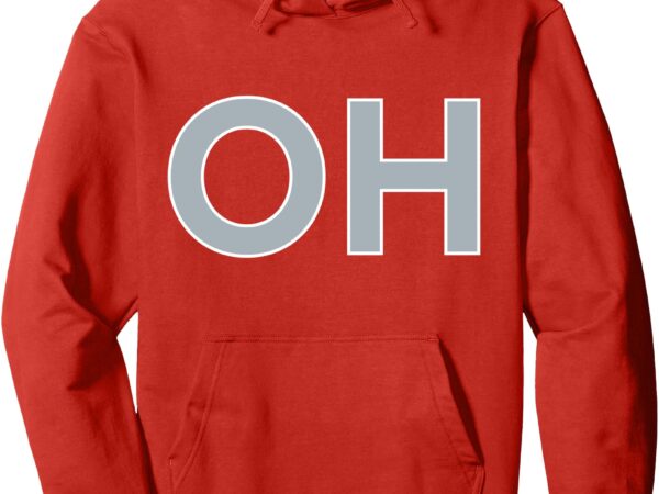 State of ohio oh-io big print grey white logo pullover hoodie t shirt template vector