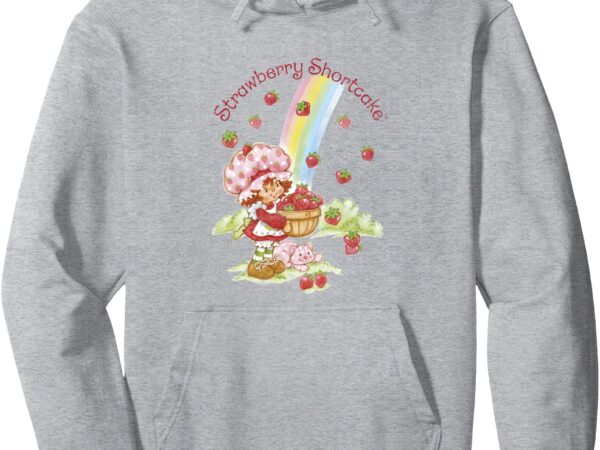 Strawberry shortcake rainbow bounty vintage pullover hoodie t shirt template vector