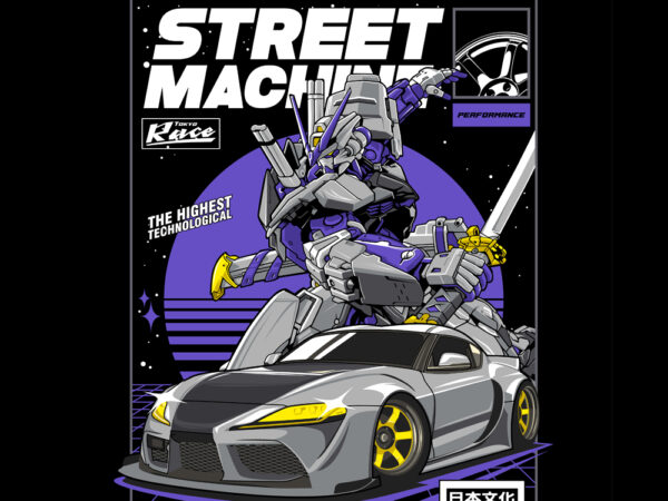 Street machine t shirt template vector