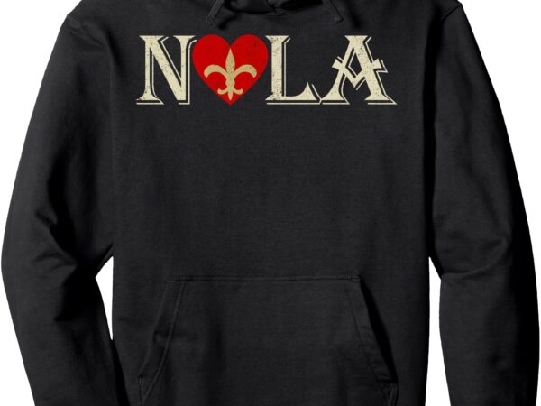 Support never forget nola orleans strong retro vintage pullover hoodie t shirt template vector