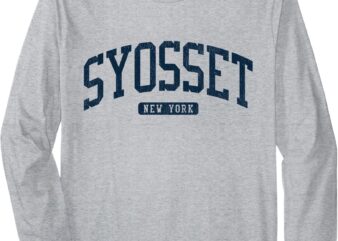 Syosset New York NY College University Style Blue Long Sleeve T-Shirt