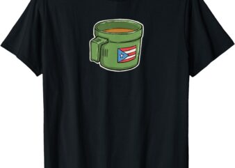 Tacita de Mantequilla Cafe Puerto Rico Bandera Boricua T-Shirt