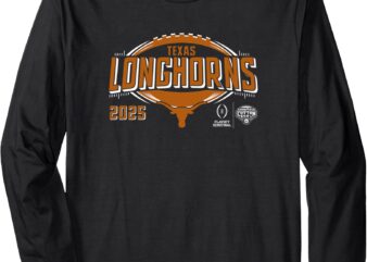 Texas Longhorns CFP Cotton Bowl 2024-25 Football Black Long Sleeve T-Shirt