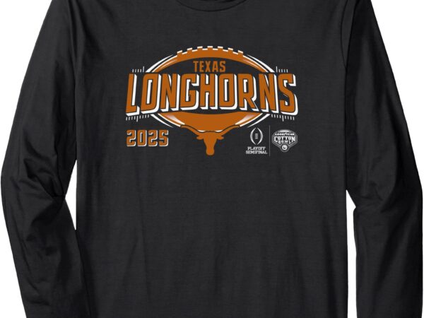 Texas longhorns cfp cotton bowl 2024-25 football black long sleeve t-shirt