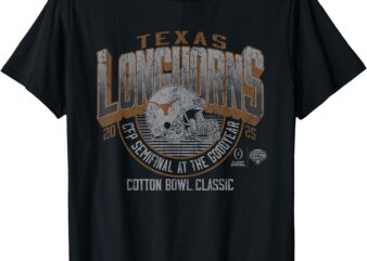 Texas Longhorns CFP Cotton Bowl 2024-25 Retro Black T-Shirt