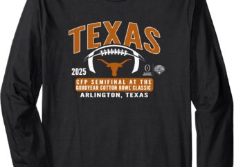 Texas Longhorns CFP Semifinal 2024-25 Cotton Bowl Black Long Sleeve T-Shirt