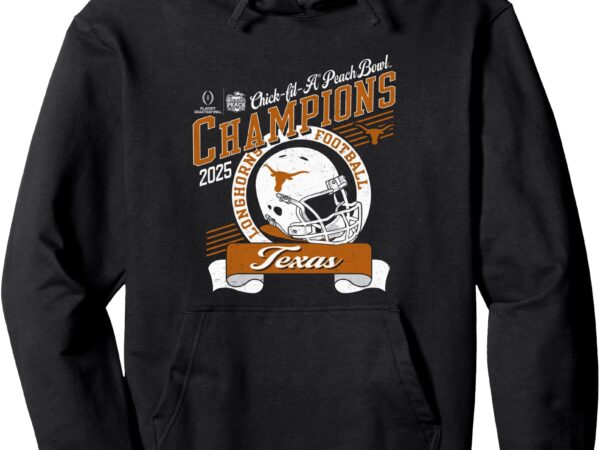 Texas longhorns peach bowl champs 2025 black pullover hoodie t shirt designs for sale