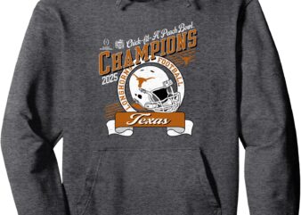 Texas Longhorns Peach Bowl Champs 2025 Dark Heather Pullover Hoodie t shirt designs for sale