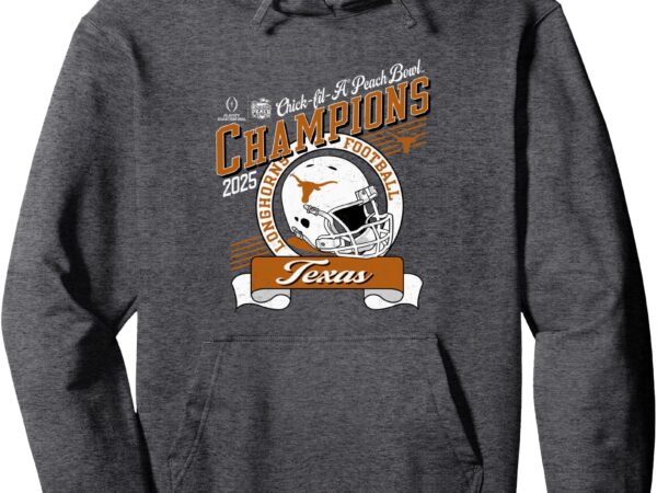 Texas longhorns peach bowl champs 2025 dark heather pullover hoodie t shirt designs for sale