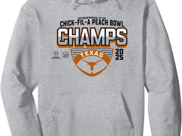 Texas longhorns peach bowl champs 2025 football gray pullover hoodie t shirt designs for sale