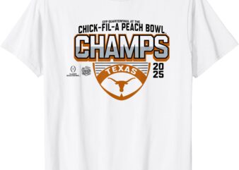 Texas Longhorns Peach Bowl Champs 2025 Football White T-Shirt