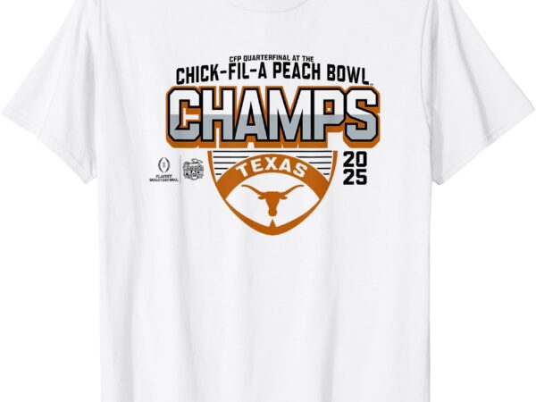 Texas longhorns peach bowl champs 2025 football white t-shirt