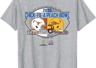 Texas vs Arizona State CFP Peach Bowl 2024-25 Gray T-Shirt