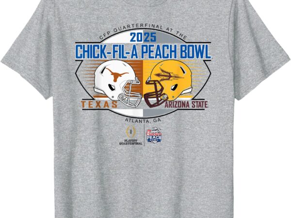 Texas vs arizona state cfp peach bowl 2024-25 gray t-shirt