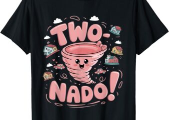 Tow Nado 2 Year Old Girl Tornado Cute Birthday Party T-Shirt