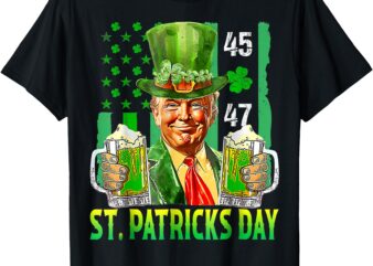 Trump 2025 American Flag Vintage St. Patrick’s Day Irish T-Shirt