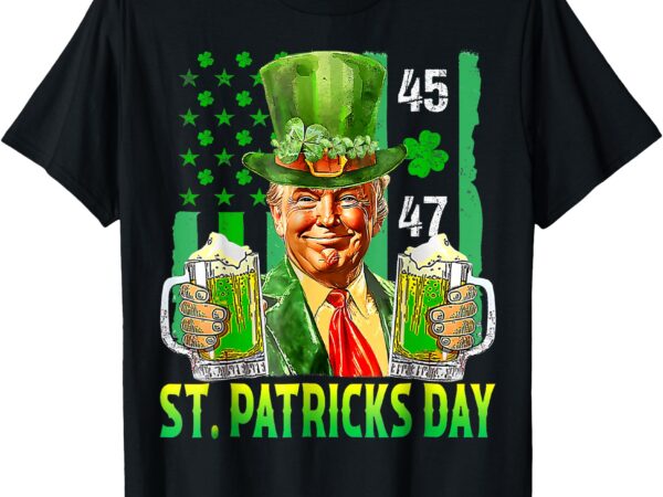 Trump 2025 american flag vintage st. patrick’s day irish t-shirt