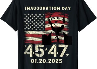 Trump 45th 47th Inauguration Day 2025 President USA Flag T-Shirt