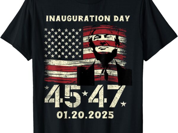 Trump 45th 47th inauguration day 2025 president usa flag t-shirt