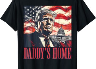 Trump Daddys Home White House USA American Flag Vintage T-Shirt