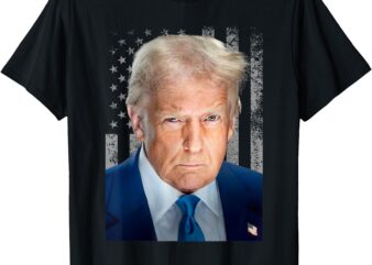 Trump Official Portrait USA Flag 4th of July 45 47th Grunge T-Shirt