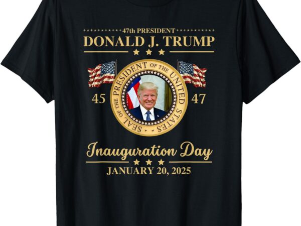 Trump photo inauguration day january 2025 usa flag formal t-shirt