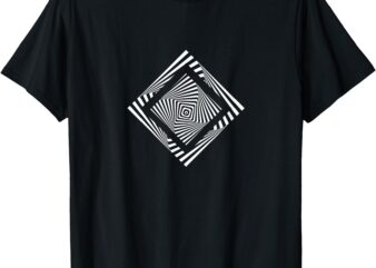 Twisted Squares Design Hypnotizing Abstract Optical Art T-Shirt