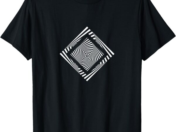 Twisted squares design hypnotizing abstract optical art t-shirt