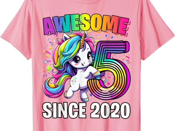 Unicorn 5th birthday 5 year old unicorn party girls outfit t-shirt