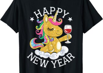 Unicorn New Year’s Eve Outfit Unicorn Happy New Year cute T-Shirt