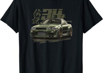 Urban Green Legendary JDM Gt r34 Skyline T-Shirt