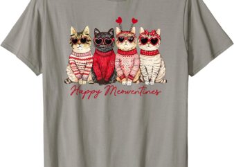 Valentine Cats, Happy Meowentines T-Shirt