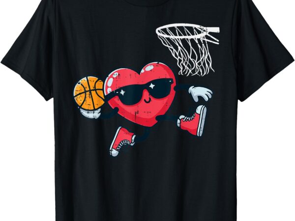 Valentines day basketball dunking sports men boys kids youth t-shirt