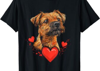 Valentine’s Day Border Terrier T-Shirt