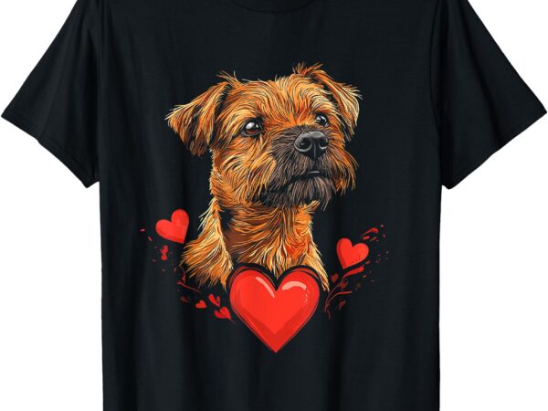 Valentine’s day border terrier t-shirt