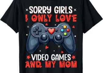 Valentines Day Boys Kids Son Video Games Funny Gamer Hearts T-Shirt