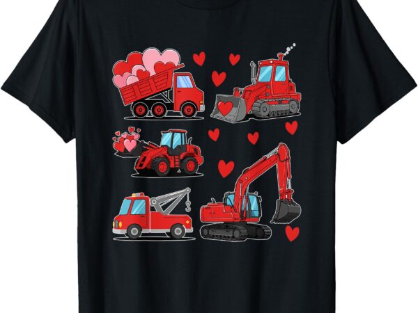 Valentines day construction trucks funny boys kids toddlers t-shirt