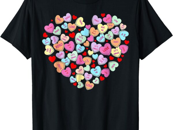 Valentines day cute heart conversation candy sweetheart t-shirt