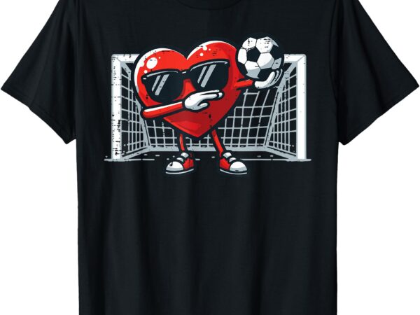 Valentines day football heart dab soccer men boys kids teens t-shirt