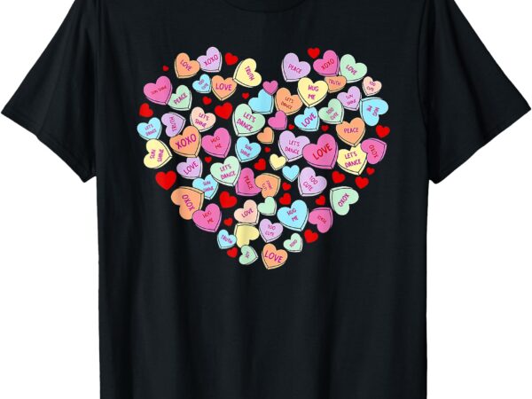 Valentines day heart conversation candy sweetheart t-shirt