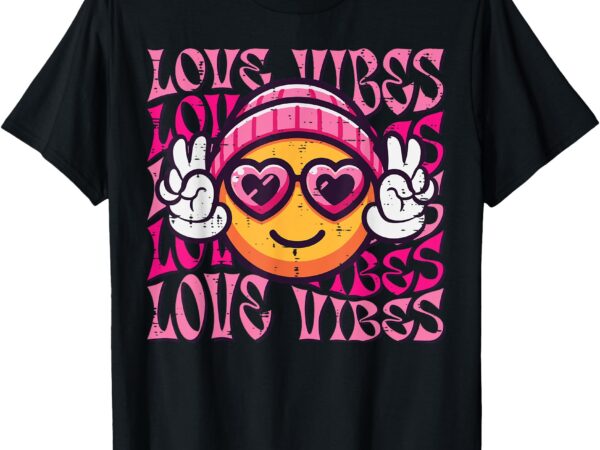 Valentines day love vibes retro women men kids t-shirt